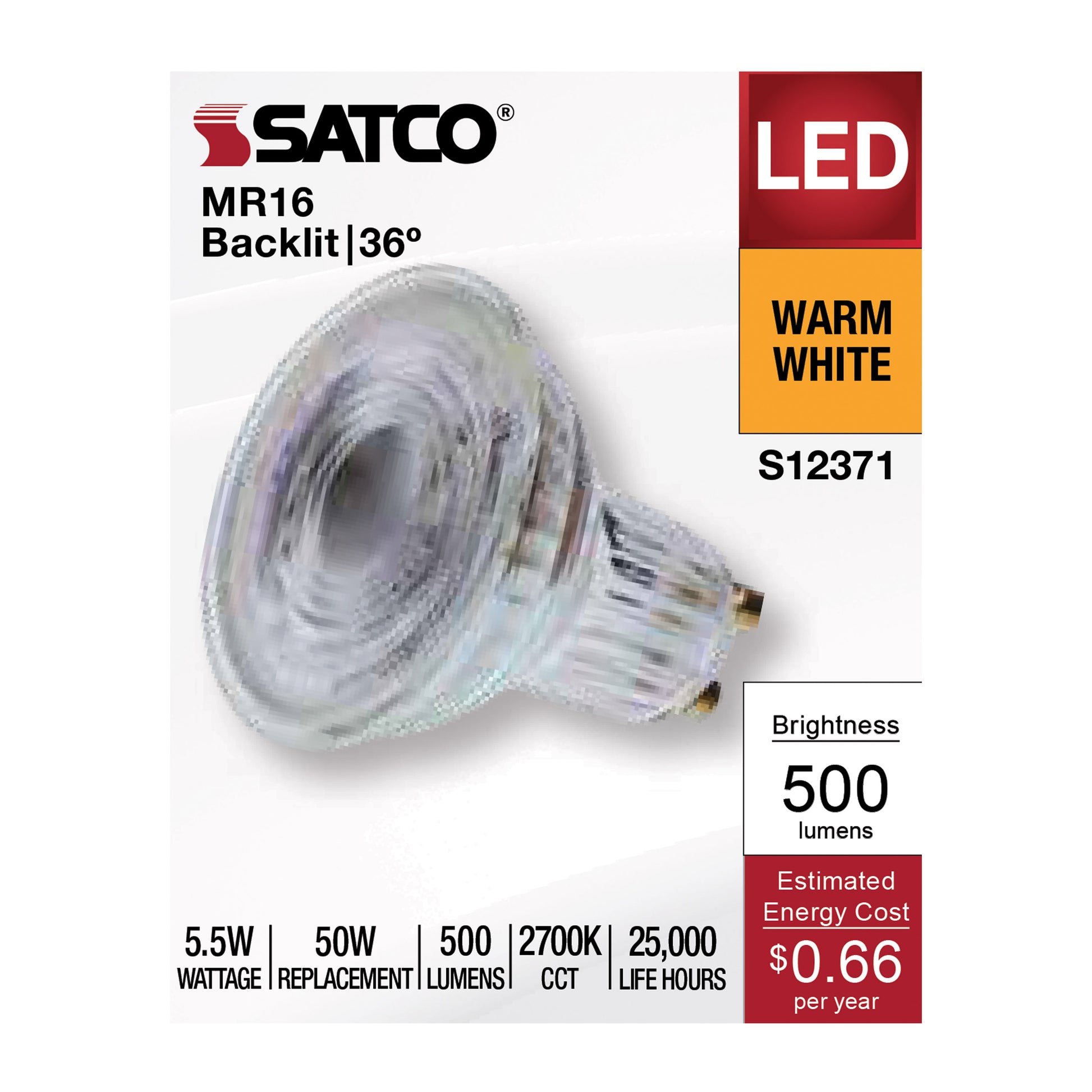 image of 5.5 Watt MR16 LED Floodlight - 2700K CCT - GU10 Base - 120 Volt