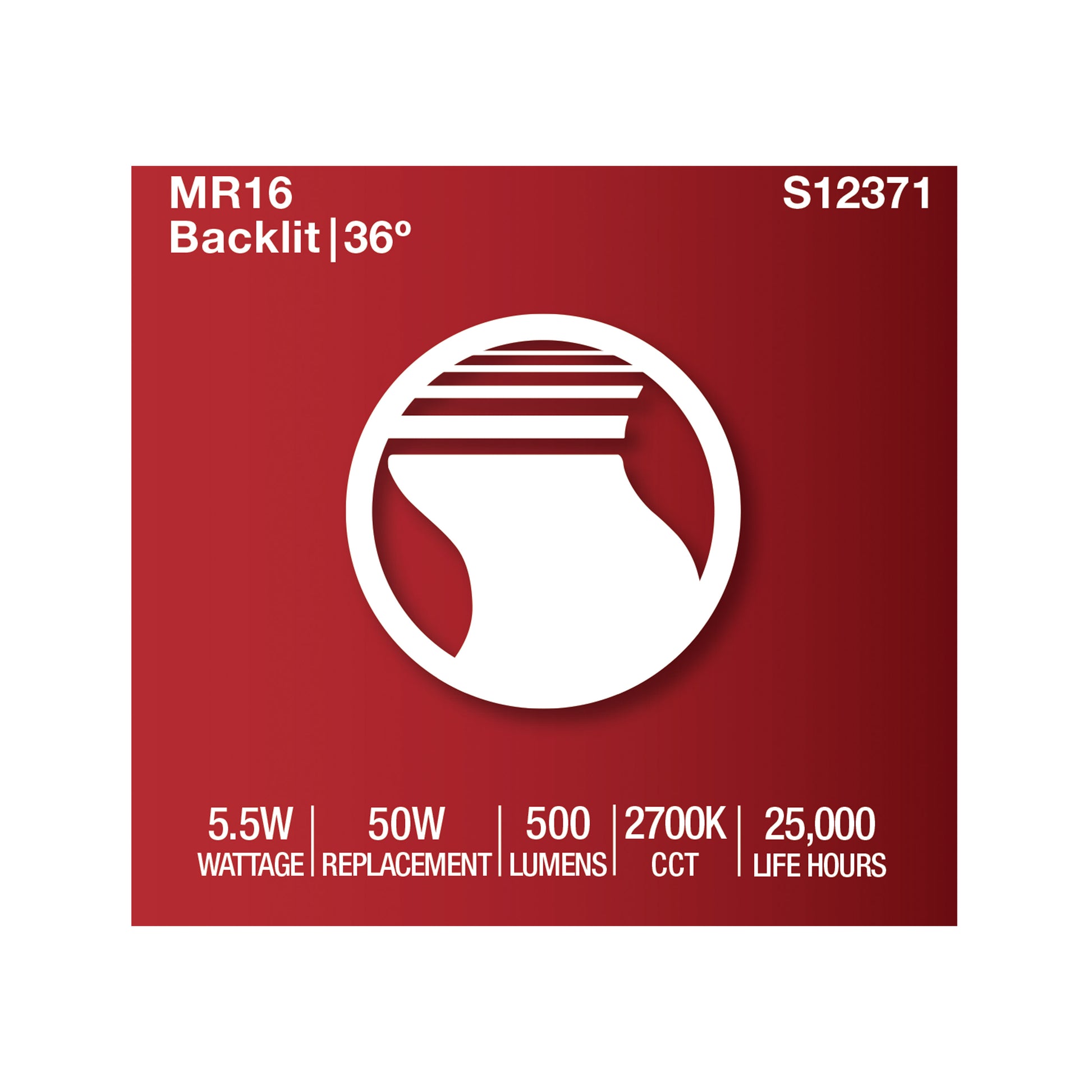 image of 5.5 Watt MR16 LED Floodlight - 2700K CCT - GU10 Base - 120 Volt