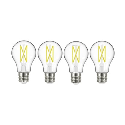 image of 10.5 Watt A19 LED - 75 Watt Replacement - Clear - Medium base - 2700K - 120 Volt - 4-Pack