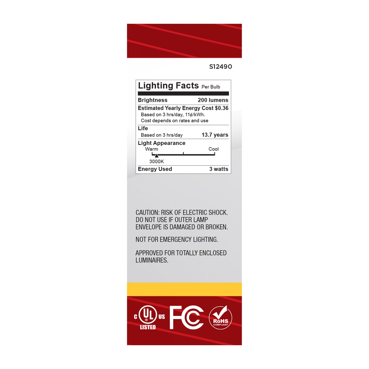 image of 3 Watt B11 LED - Candelabra Base - Clear - 3000K CCT - 120 Volt