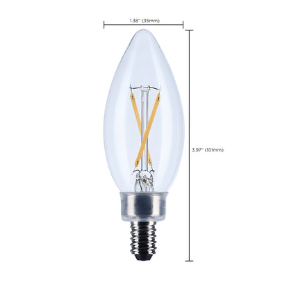 image of 3 Watt B11 LED - Candelabra Base - Clear - 3000K CCT - 120 Volt