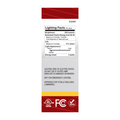 image of 3 Watt B11 LED - Candelabra Base - Frost Finish - 3000K CCT - 120 Volt