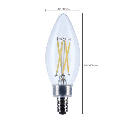 image of 5.5 Watt B11 LED - Candelabra Base - Clear - 3000K CCT - 120 Volt - 10-pk