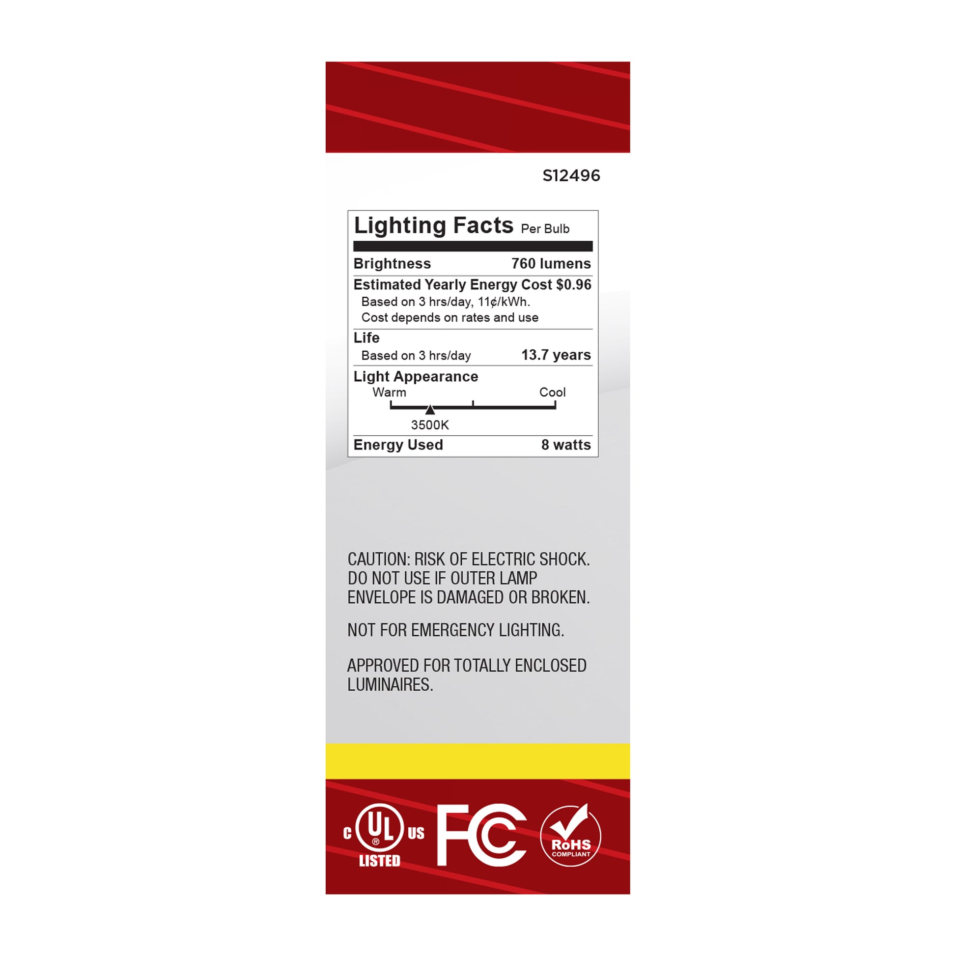 image of 8 Watt B11 LED - Candelabra Base - Candle-Tip - Clear - 3500K CCT - 120 Volt