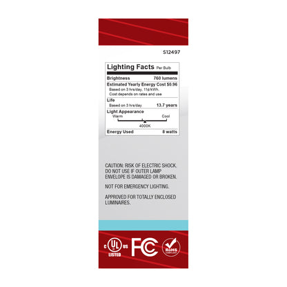 image of 8 Watt B11 LED - Candelabra Base - Candle-Tip - Frost Finish - 4000K CCT - 120 Volt