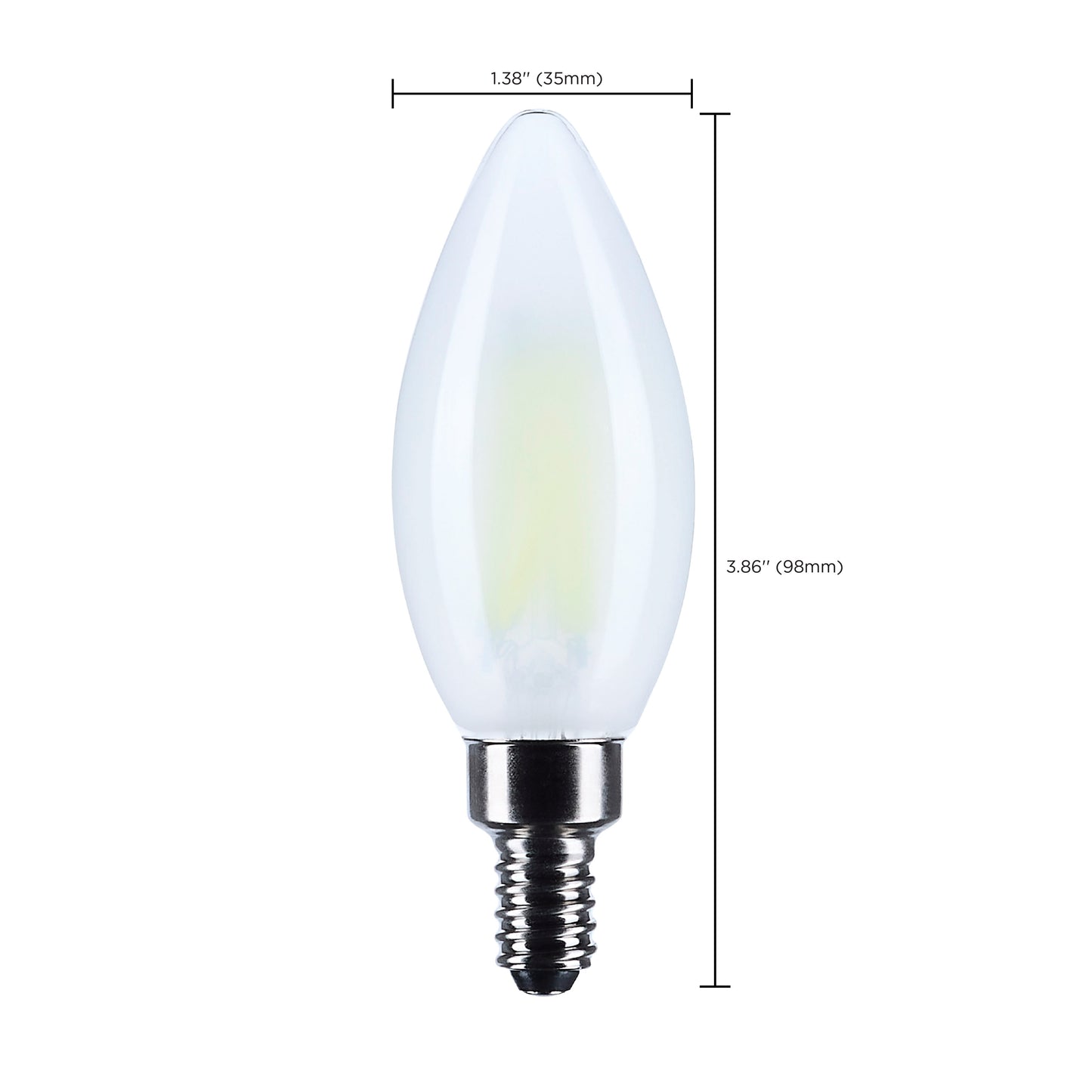 image of 8 Watt B11 LED - Candelabra Base - Candle-Tip - Frost Finish - 4000K CCT - 120 Volt