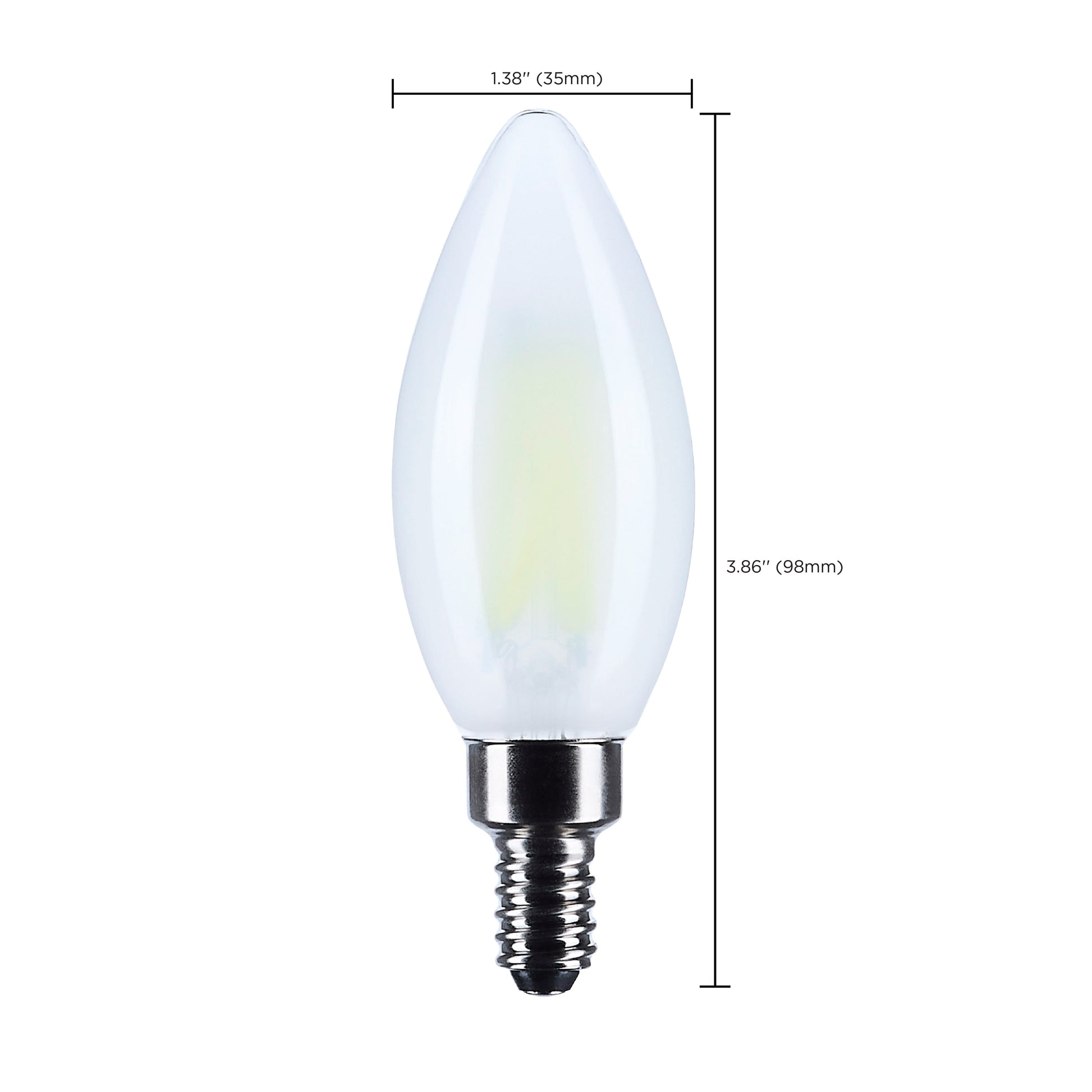 image of 8 Watt B11 LED - Candelabra Base - Candle-Tip - Frost Finish - 4000K CCT - 120 Volt