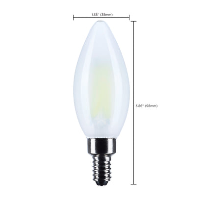 image of 8 Watt B11 LED - Candelabra Base - Candle-Tip - Frost Finish - 4000K CCT - 120 Volt