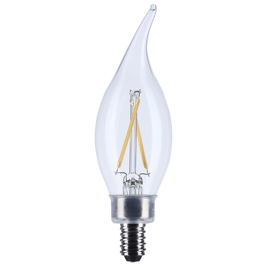 3 Watt CA10 LED - Candelabra Base - Clear - 3000K CCT - 120 Volt