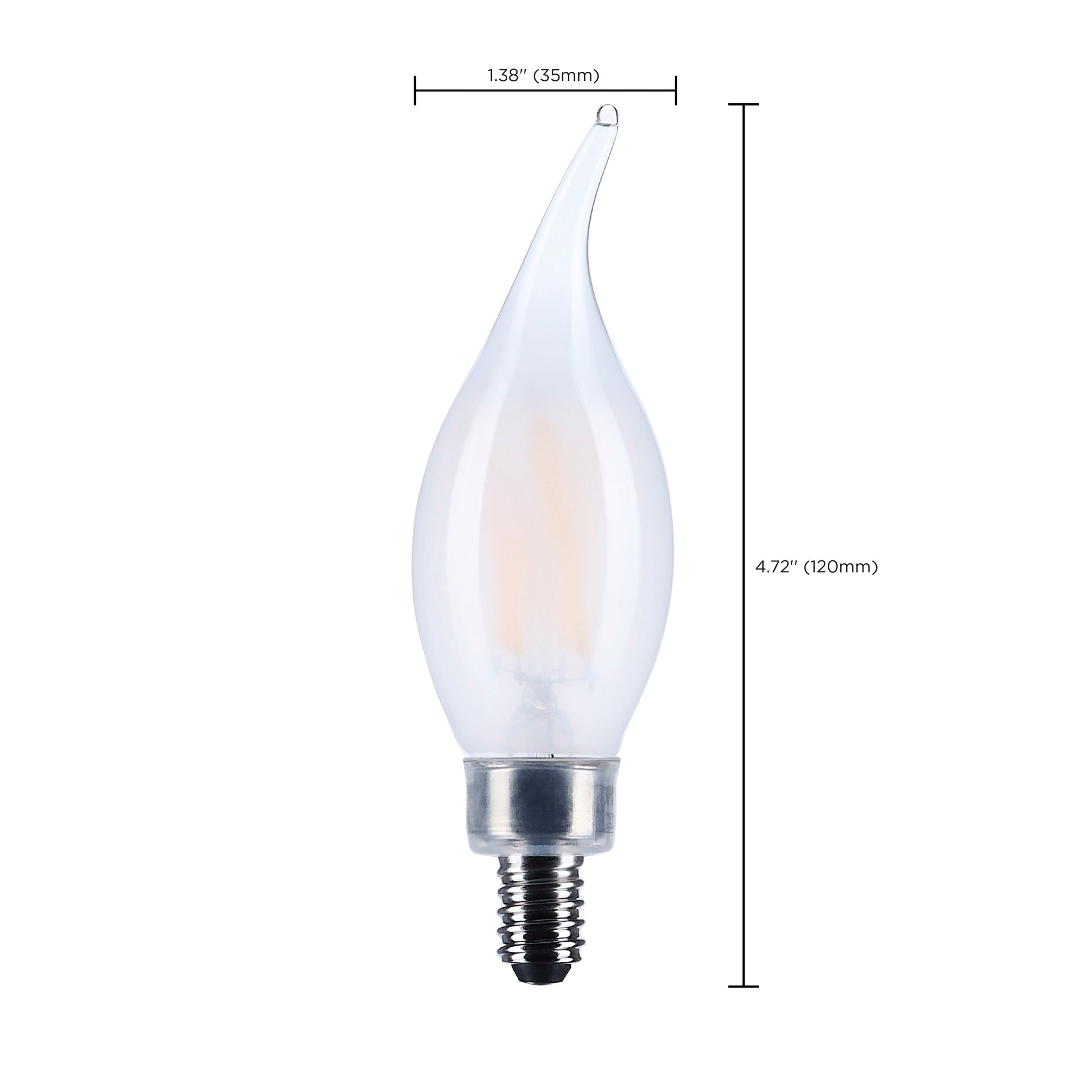 image of 4 Watt CA10 LED - Candelabra Base - Frost Finish - 3500K CCT - 120 Volt