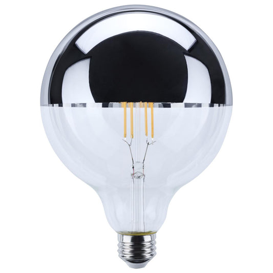 image of 8 Watt G40 LED - Medium Base - 2700K CCT - Silver Crown - 100 Watt Replacement