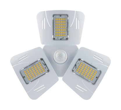 image of 60 Watt LED Motion Sensor Utility Light 4000K - Medium base - Adjustable Beam Angle - 100-277 Volt