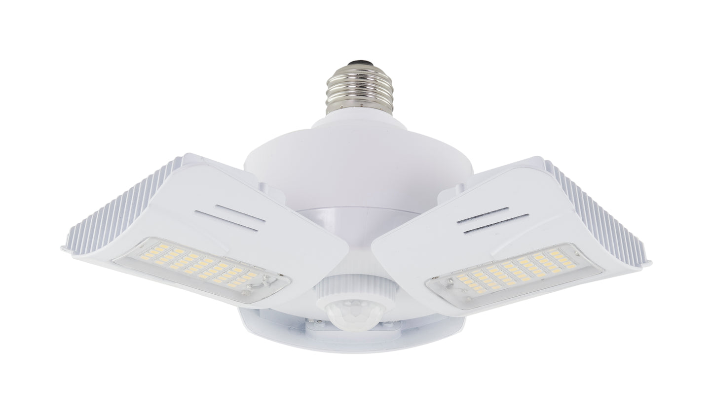 image of 60 Watt LED Motion Sensor Utility Light 4000K - Medium base - Adjustable Beam Angle - 100-277 Volt