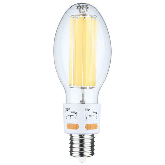 17/20.5/25 Wattage Selectable LED HID Replacement - ED28 - 3000K/4000K/5000K CCT Selectable - Mogul Extended Base - Clear - 120-277 Range Voltage