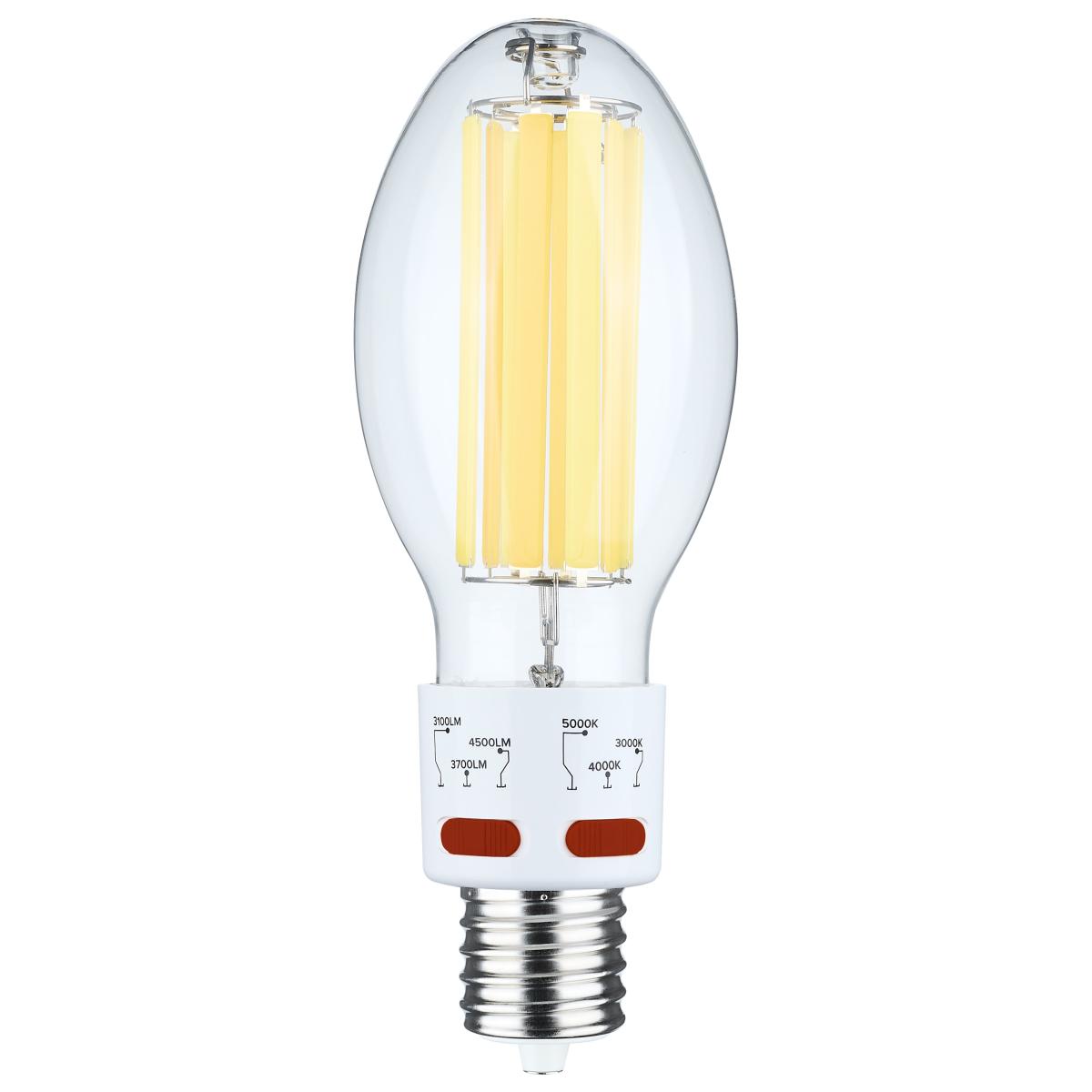 image of 17/20.5/25 Wattage Selectable LED HID Replacement - ED28 - 3000K/4000K/5000K CCT Selectable - Mogul Extended Base - Clear - 120-277 Range Voltage