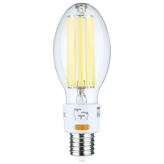 30/38/45 Wattage Selectable LED HID Replacement - ED28 - 5000K - Mogul Extended Base - Clear - 120-277 Range Voltage