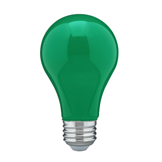 8 Watt A19 LED - Ceramic Green - Medium base - 360 deg. Beam Angle - 120 Volt