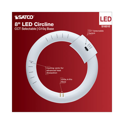 image of LED Circline - 11 Watt - T9 - 3000K/4000K/6500K CCT Selectable - G10q Base - 120-277 Volt
