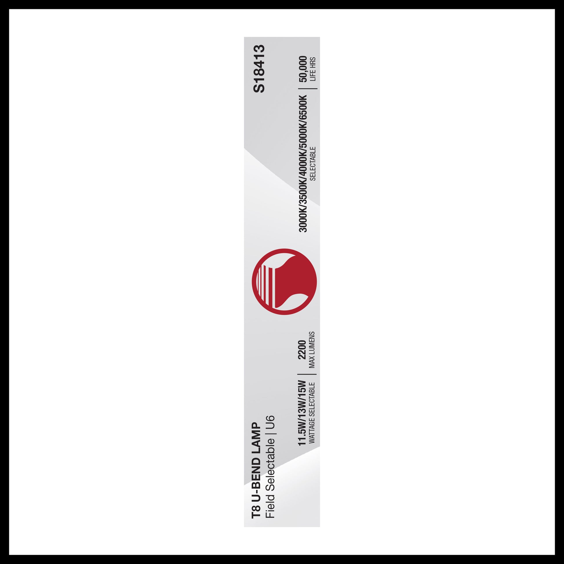 image of 11.5/13/15 Wattage Selectable T8 U-Bend LED - 30K/35K/40K/50K/65K CCT Selectable - 6-Inch - Frost Finish - 120-277 Range Voltage