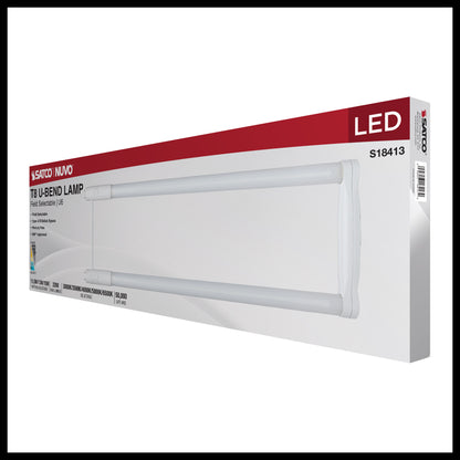 image of 11.5/13/15 Wattage Selectable T8 U-Bend LED - 30K/35K/40K/50K/65K CCT Selectable - 6-Inch - Frost Finish - 120-277 Range Voltage