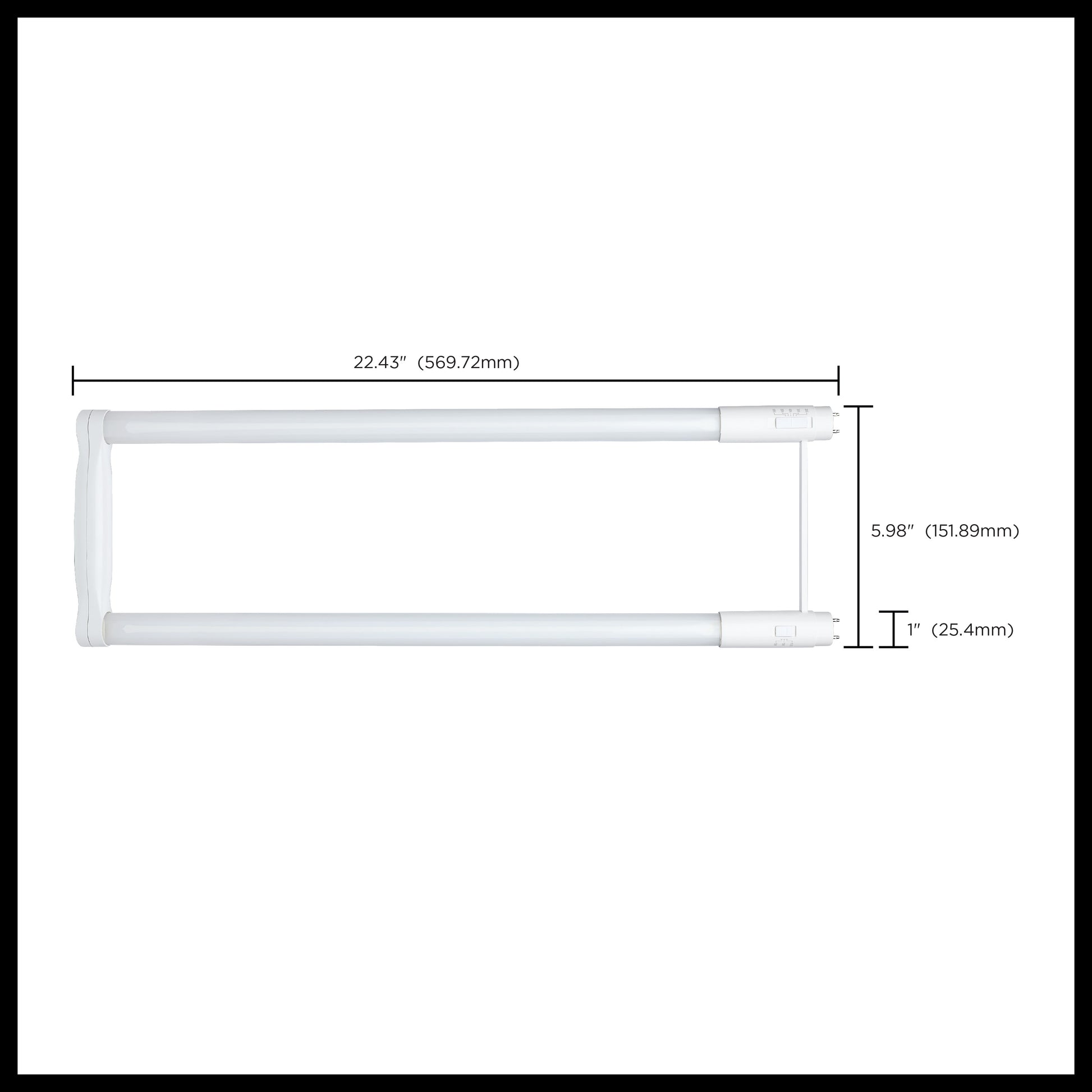 image of 11.5/13/15 Wattage Selectable T8 U-Bend LED - 30K/35K/40K/50K/65K CCT Selectable - 6-Inch - Frost Finish - 120-277 Range Voltage