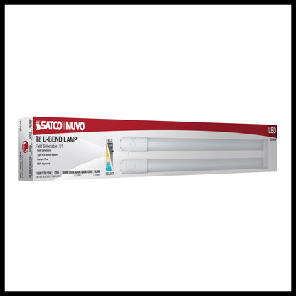 image of 11.5/13/15 Wattage Selectable T8 U-Bend LED - 30K/35K/40K/50K/65K CCT Selectable - 1-Inch - Frost Finish - 120-277 Range Voltage
