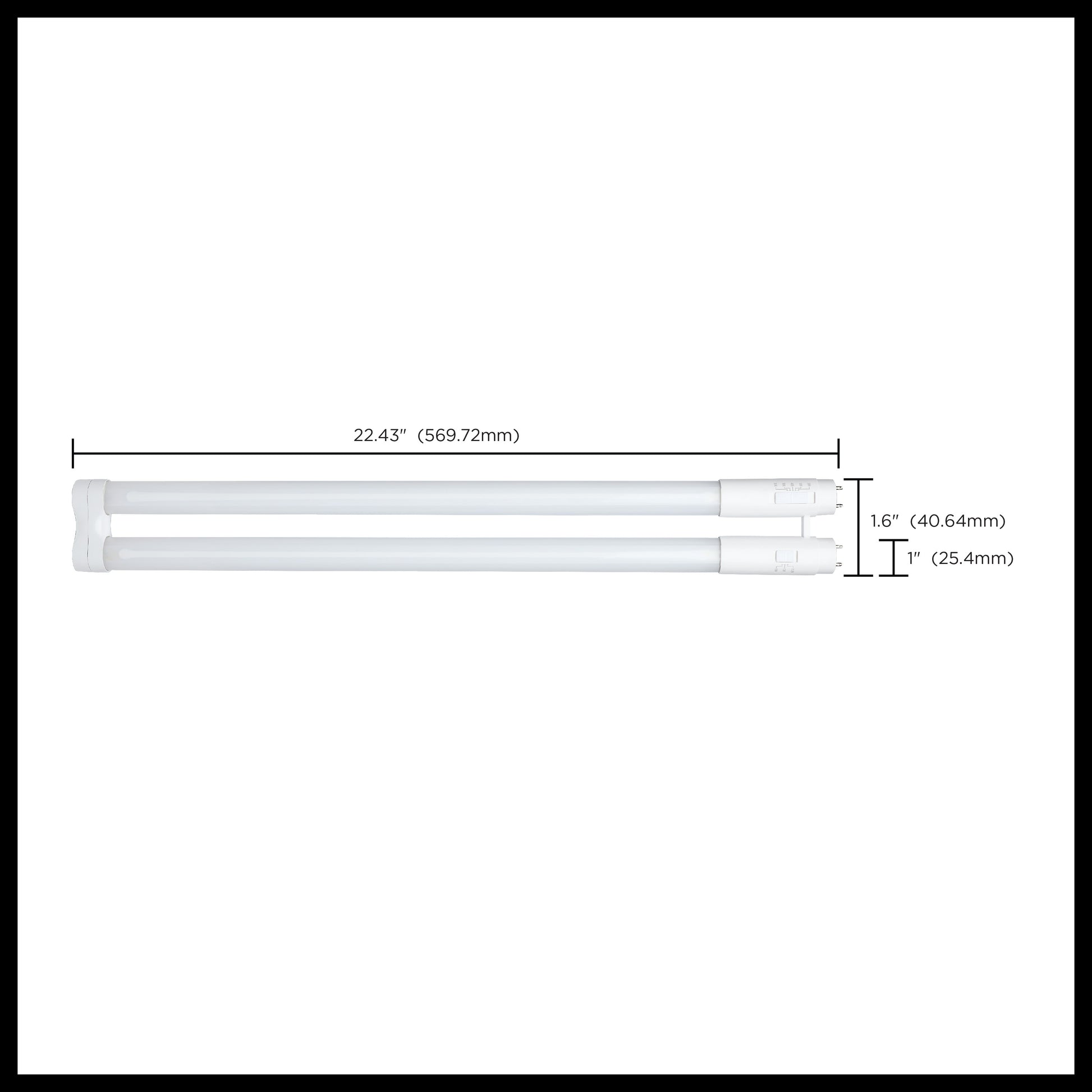 image of 11.5/13/15 Wattage Selectable T8 U-Bend LED - 30K/35K/40K/50K/65K CCT Selectable - 1-Inch - Frost Finish - 120-277 Range Voltage