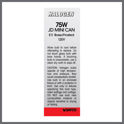 image of 75 Watt - Halogen - T4 - Frosted - 2000 Average rated hours - 1125 Lumens - Mini Candelabra base - 120 Volt