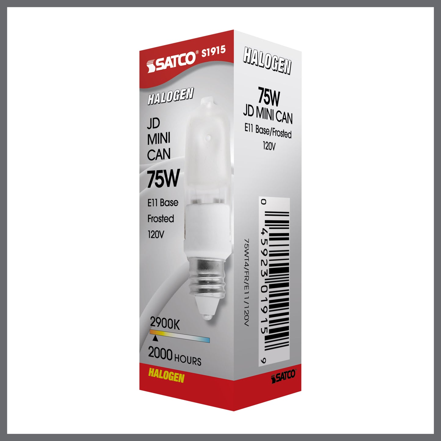 image of 75 Watt - Halogen - T4 - Frosted - 2000 Average rated hours - 1125 Lumens - Mini Candelabra base - 120 Volt