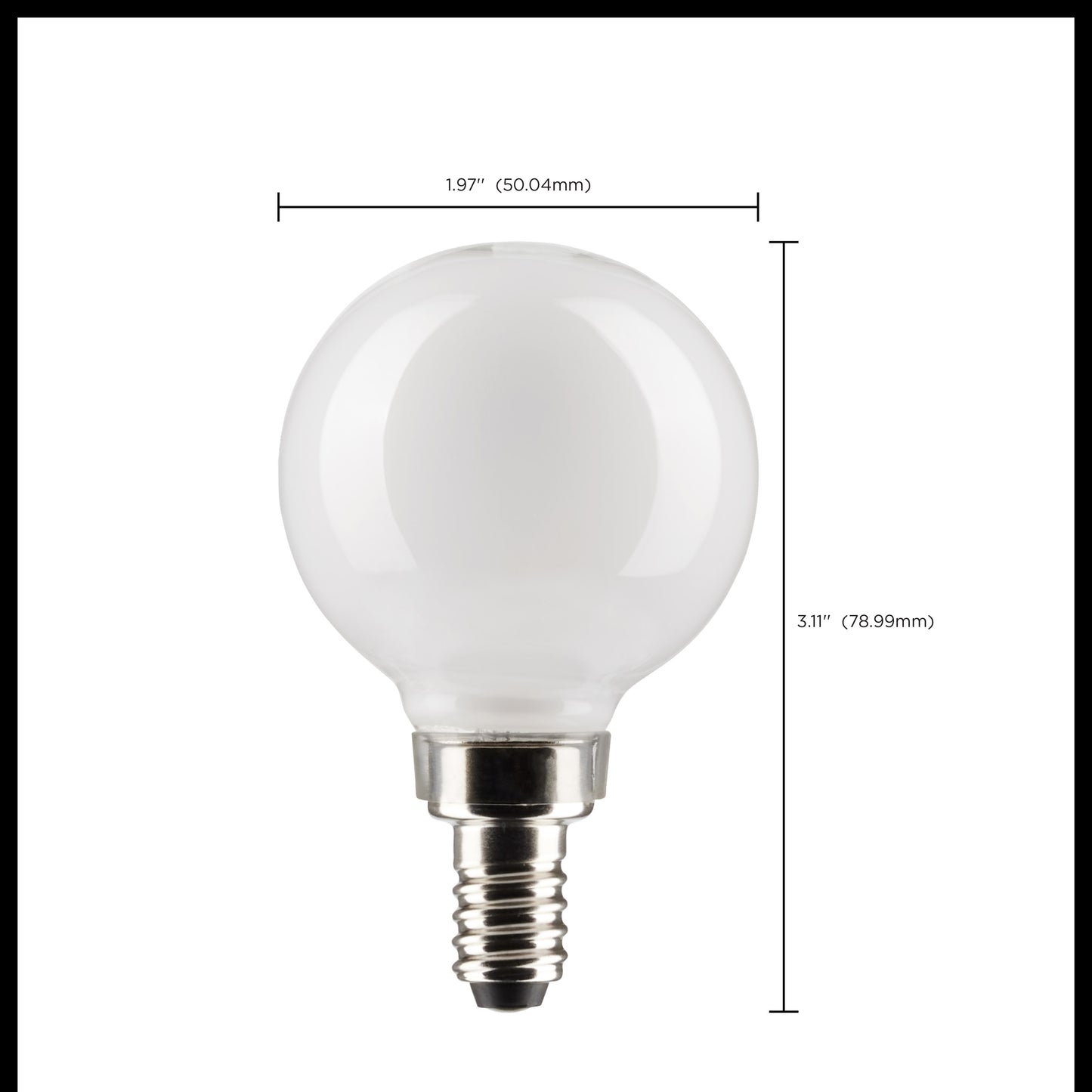 image of 4.5 Watt G16.5 LED - White - Candelabra base - 90 CRI - 2700K - 120 Volt