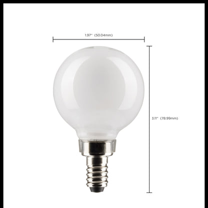 image of 4.5 Watt G16.5 LED - White - Candelabra base - 90 CRI - 2700K - 120 Volt