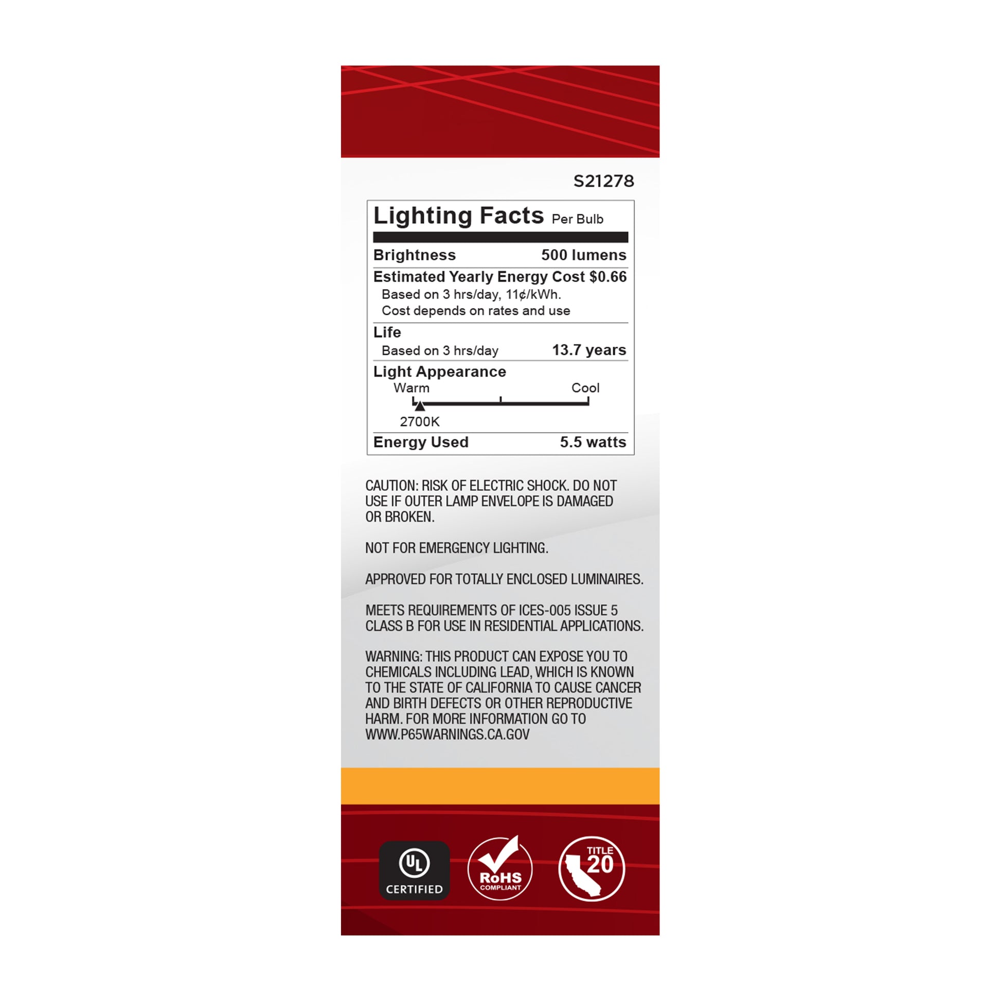 image of 5.5 Watt B11 LED - Frost - Candelabra base - 90 CRI - 2700K - 120 Volt