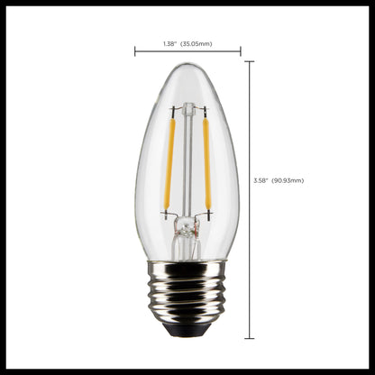image of 3 Watt B11 LED - Clear - Medium base - 90 CRI - 2700K - 120 Volt