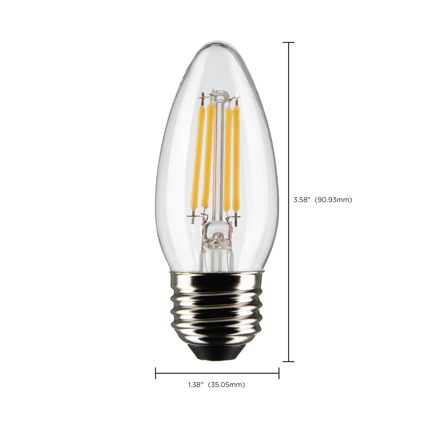 image of 4 Watt B11 LED - Clear - Medium base - 90 CRI - 2700K - 120 Volt