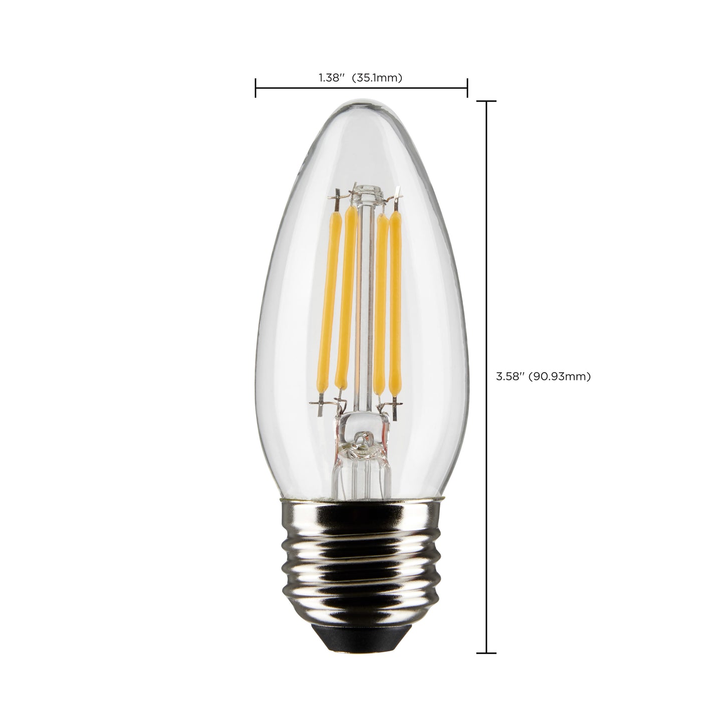 image of 5.5 Watt B11 LED - Clear - Medium base - 90 CRI - 2700K - 120 Volt