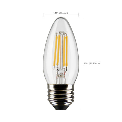 image of 5.5 Watt B11 LED - Clear - Medium base - 90 CRI - 2700K - 120 Volt