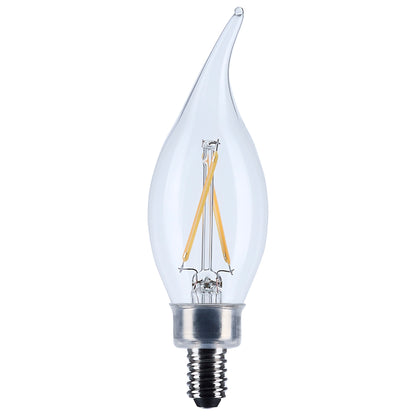 image of 3 Watt CA10 LED - Clear - Candelabra base - 90 CRI - 2700K - 120 Volt