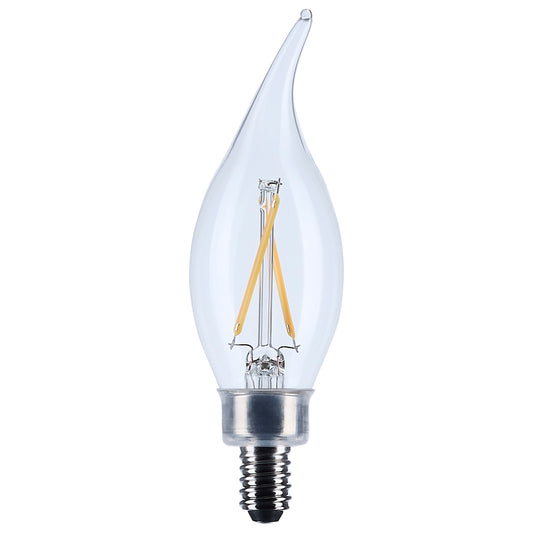 image of 3 Watt CA10 LED - Clear - Candelabra base - 90 CRI - 2700K - 120 Volt