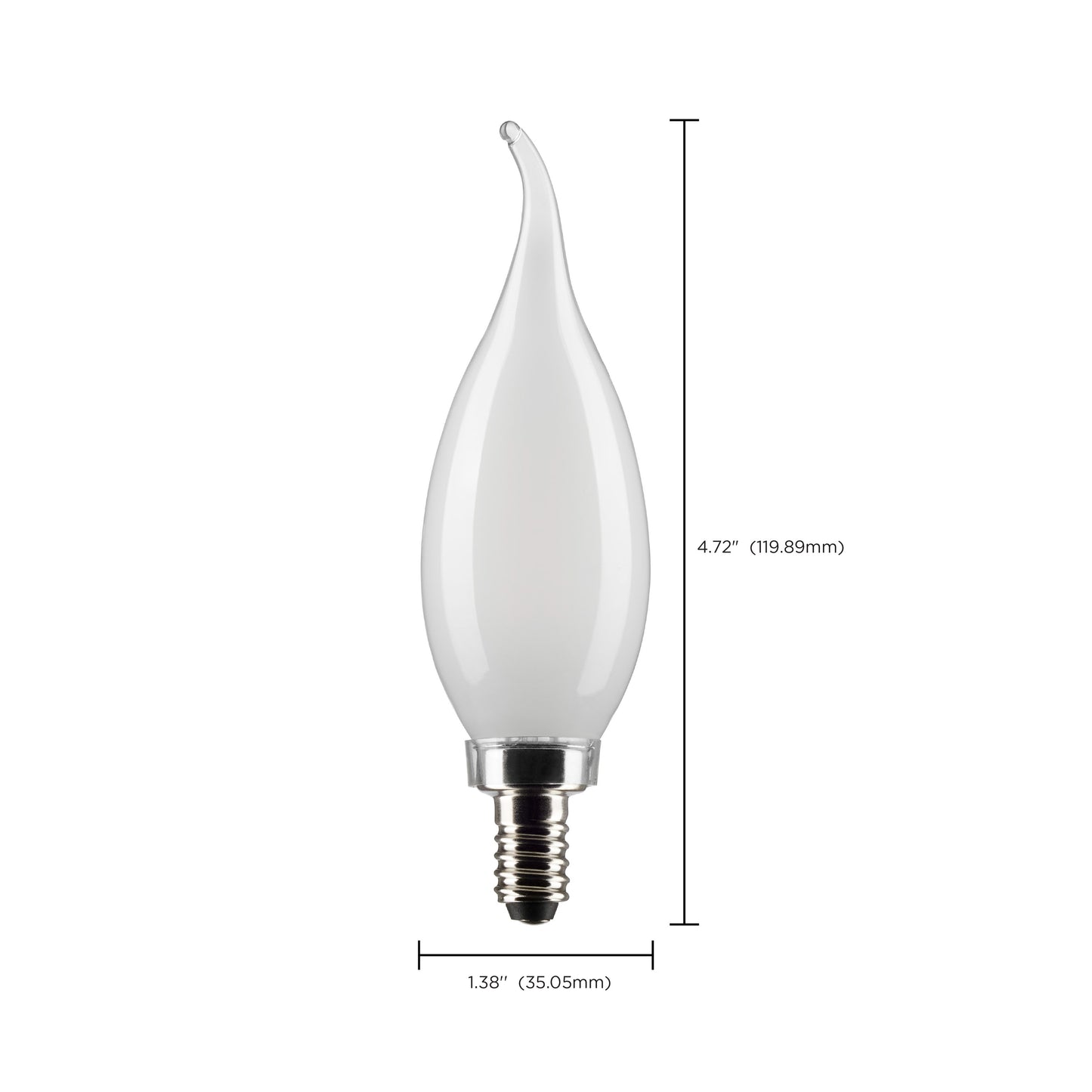 image of 3 Watt CA10 LED - Frost - Candelabra base - 90 CRI - 2700K - 120 Volt