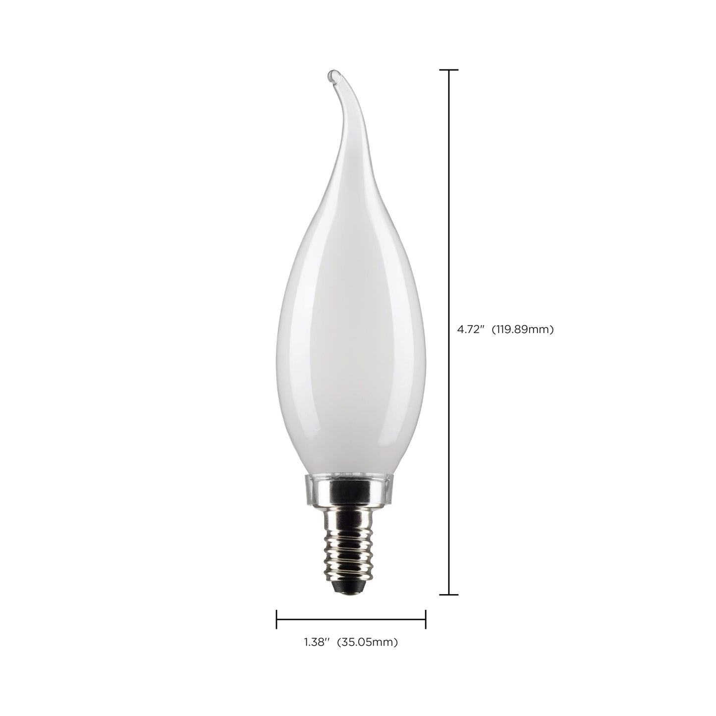 image of 4 Watt CA10 LED - Frost - Candelabra base - 90 CRI - 2700K - 120 Volt
