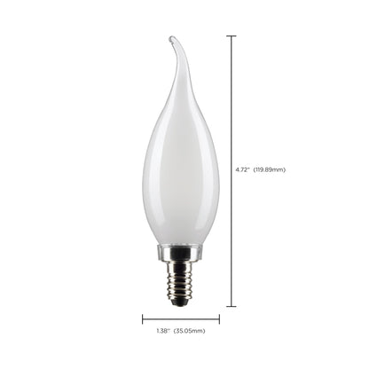 image of 4 Watt CA10 LED - Frost - Candelabra base - 90 CRI - 2700K - 120 Volt
