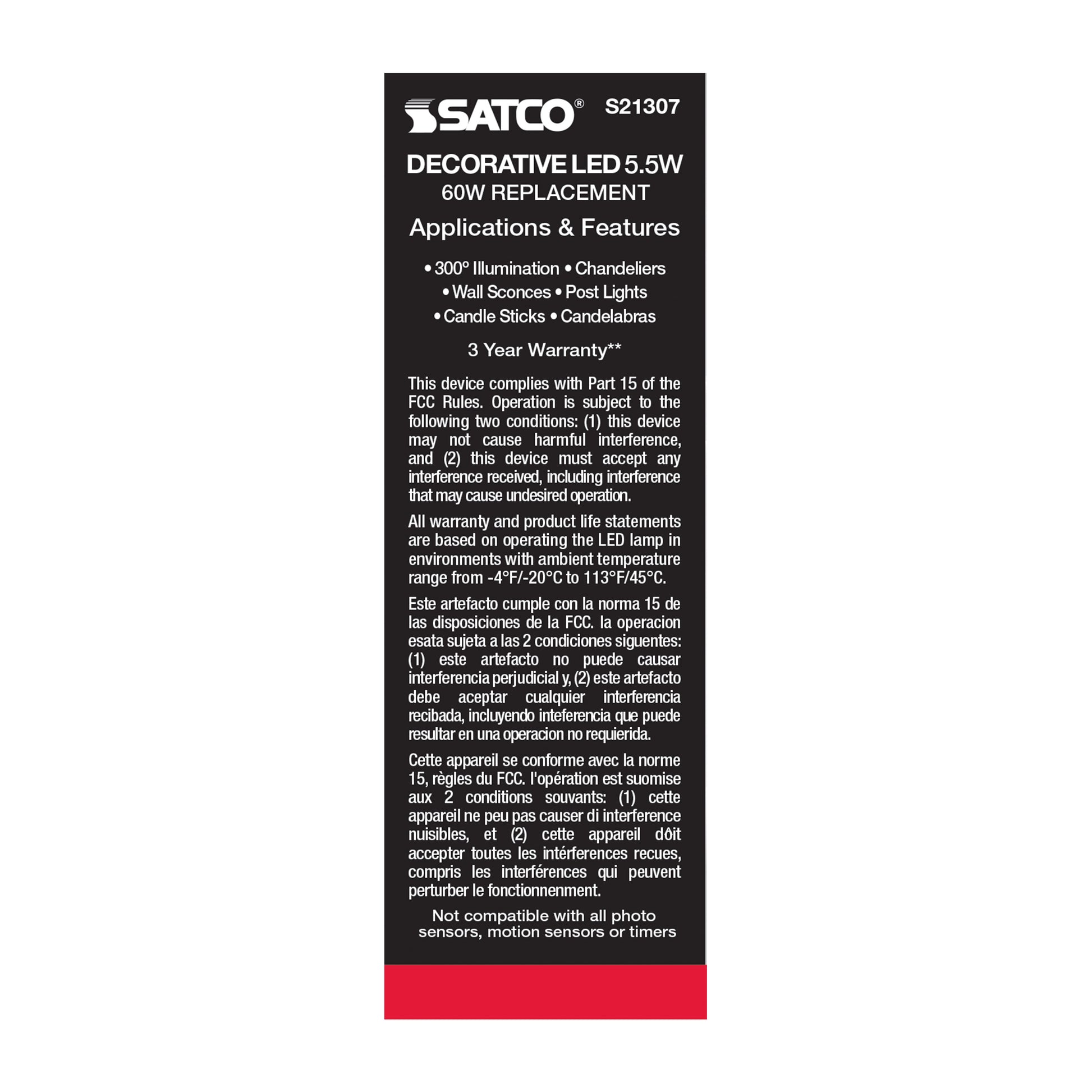 image of 5.5 Watt CA10 LED - Frost - Candelabra base - 90 CRI - 2700K - 120 Volt