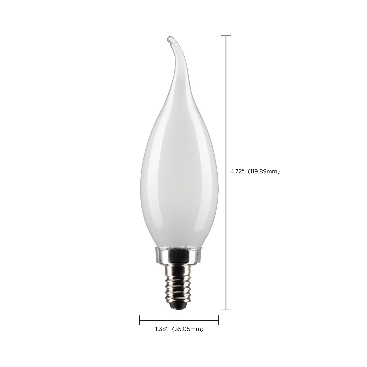 image of 5.5 Watt CA10 LED - Frost - Candelabra base - 90 CRI - 2700K - 120 Volt