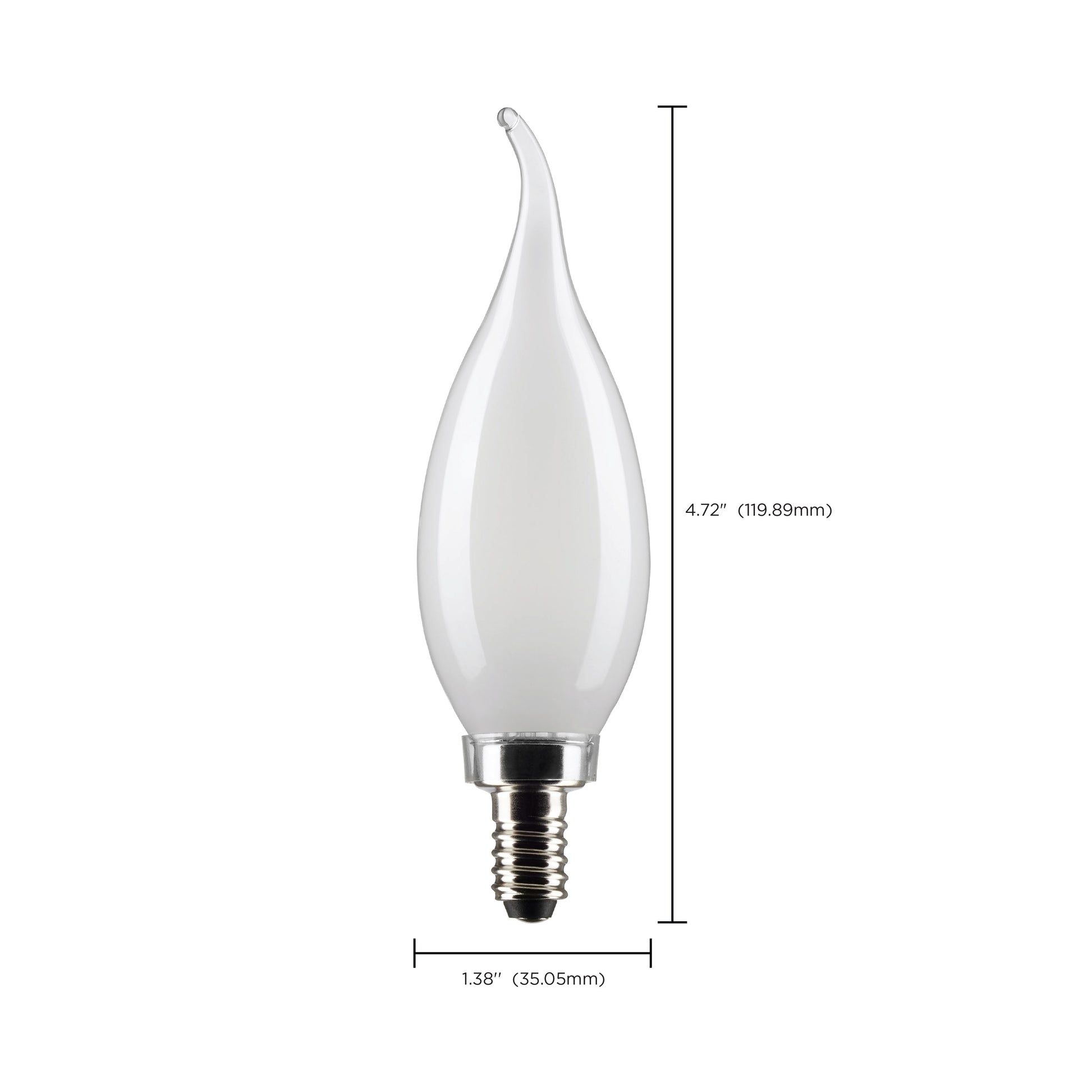 image of 5.5 Watt CA10 LED - Frost - Candelabra base - 90 CRI - 2700K - 120 Volt