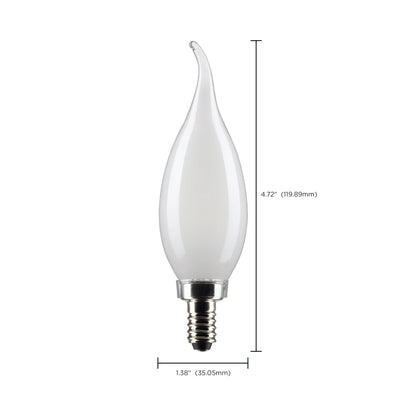 image of 5.5 Watt CA10 LED - Frost - Candelabra base - 90 CRI - 2700K - 120 Volt