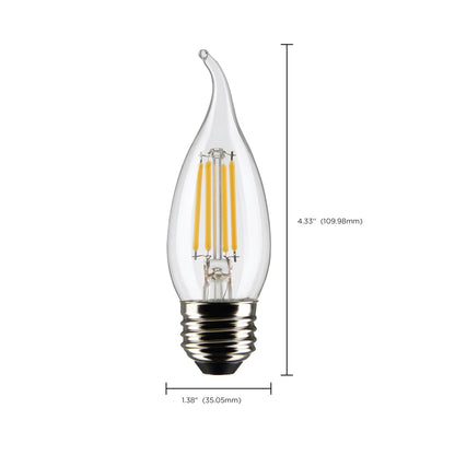image of 5.5 Watt CA10 LED - Clear - Medium base - 90 CRI - 2700K - 120 Volt