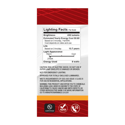 image of 5 Watt BT15 LED - Clear - Medium base - 90 CRI - 2700K - 120 Volt