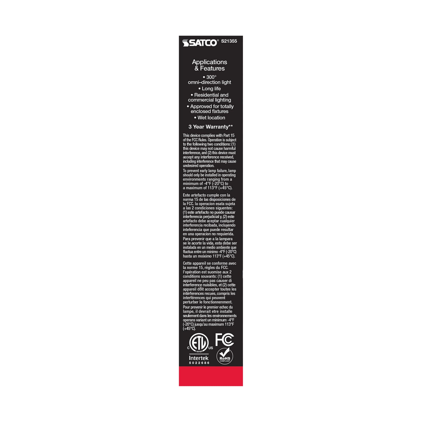 image of 8 Watt T9 LED - Clear - Medium base - 90 CRI - 3000K - 120 Volt