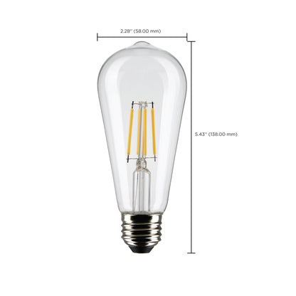 image of 5 Watt ST19 LED - Clear - Medium base - 90 CRI - 2700K - 120 Volt