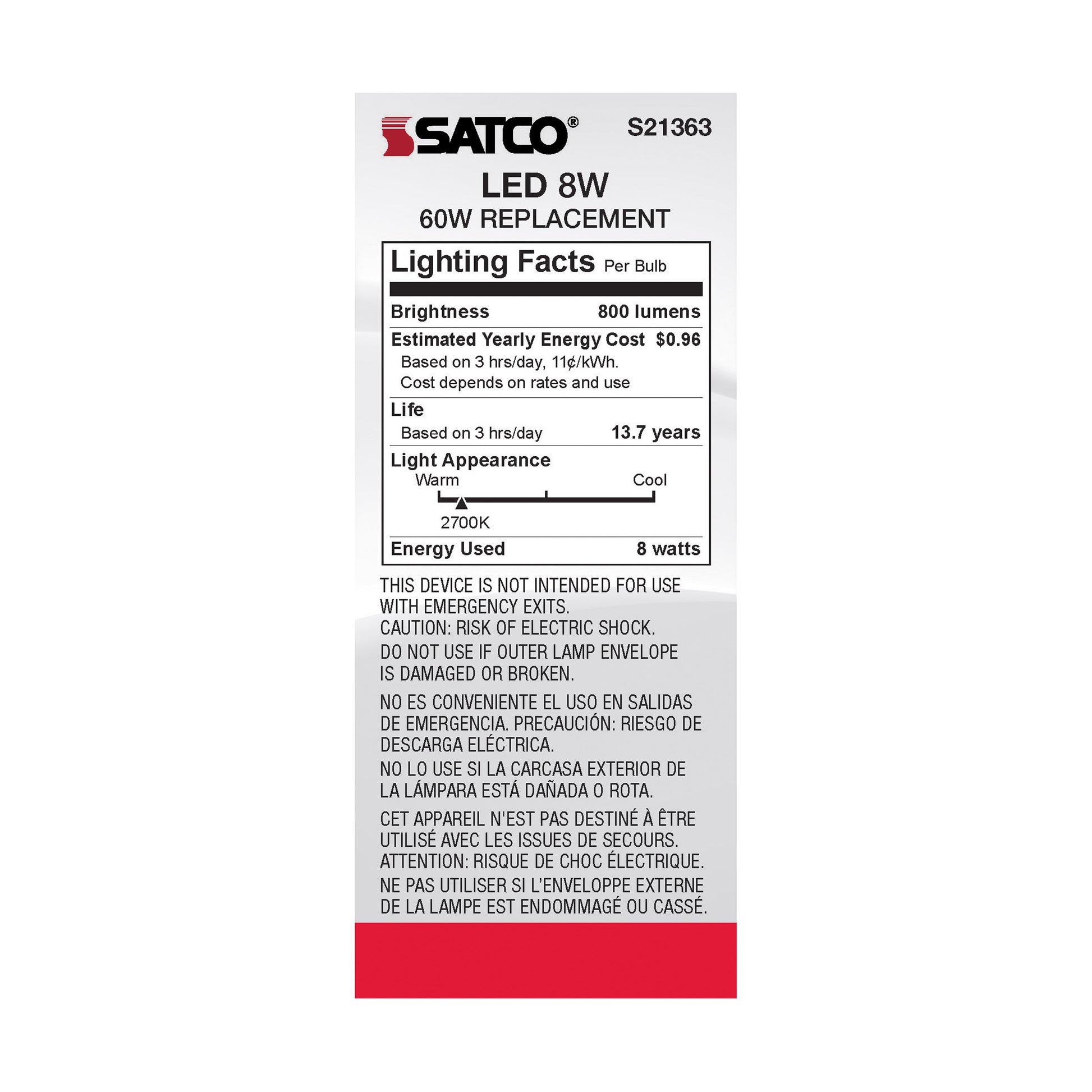 image of 8 Watt ST19 LED - Clear - Medium base - 90 CRI - 2700K - 120 Volt